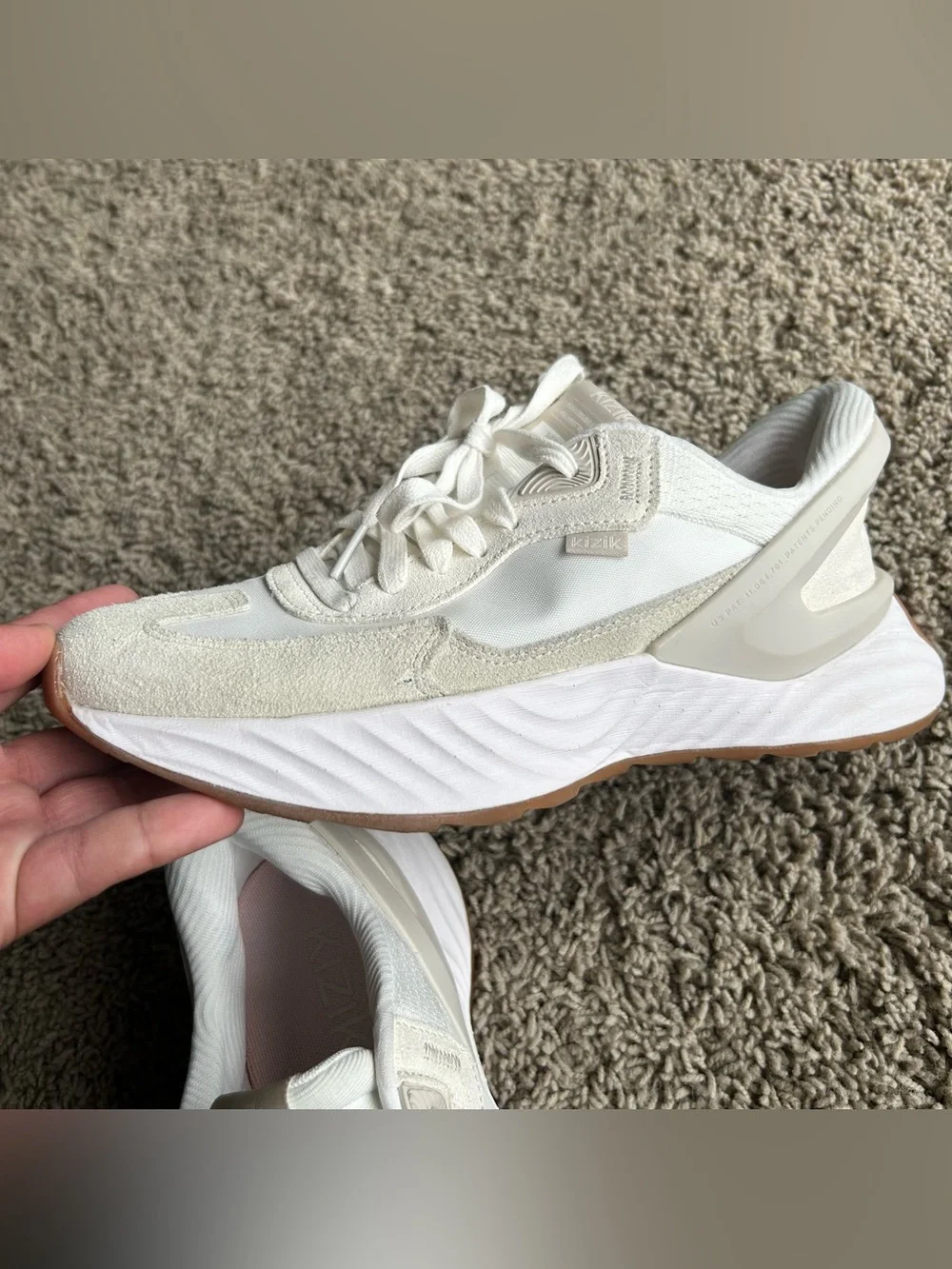 Kizik Monaco Shoes Womens 8.5 White Moonbeam Hands Free Slip On Comfort Sneakers